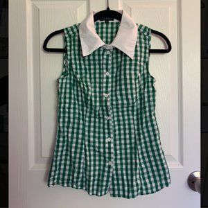 Vintage-Inspired Checkered Top